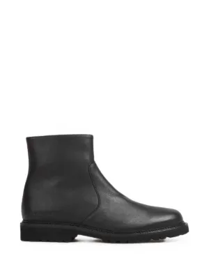 MM6 Maison Margiela Leather Ankle Boots | Black | FARFETCH