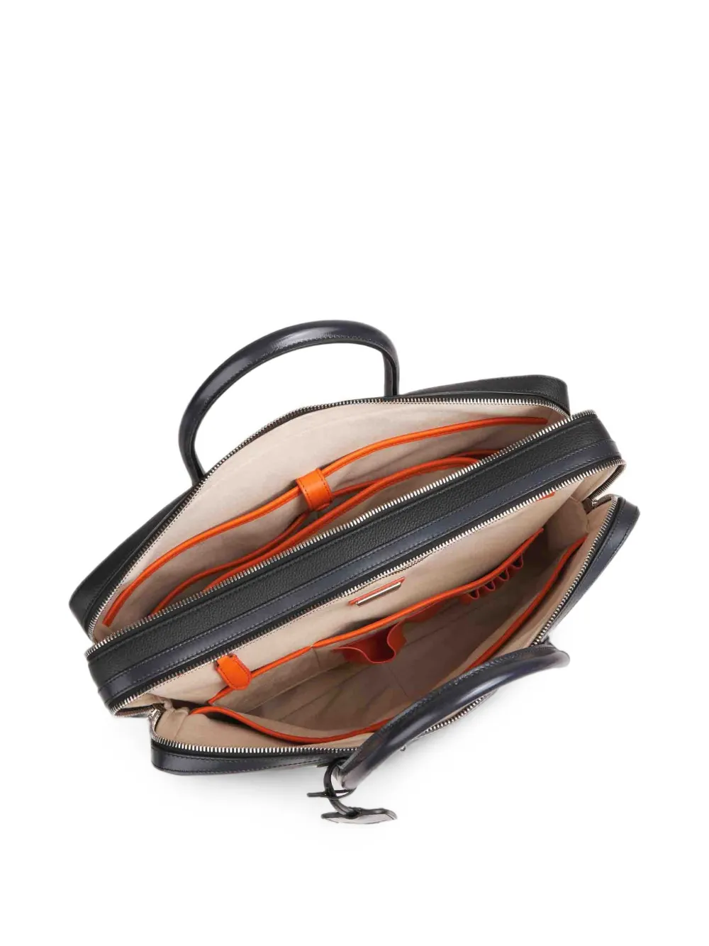 Santoni Leren laptoptas Zwart