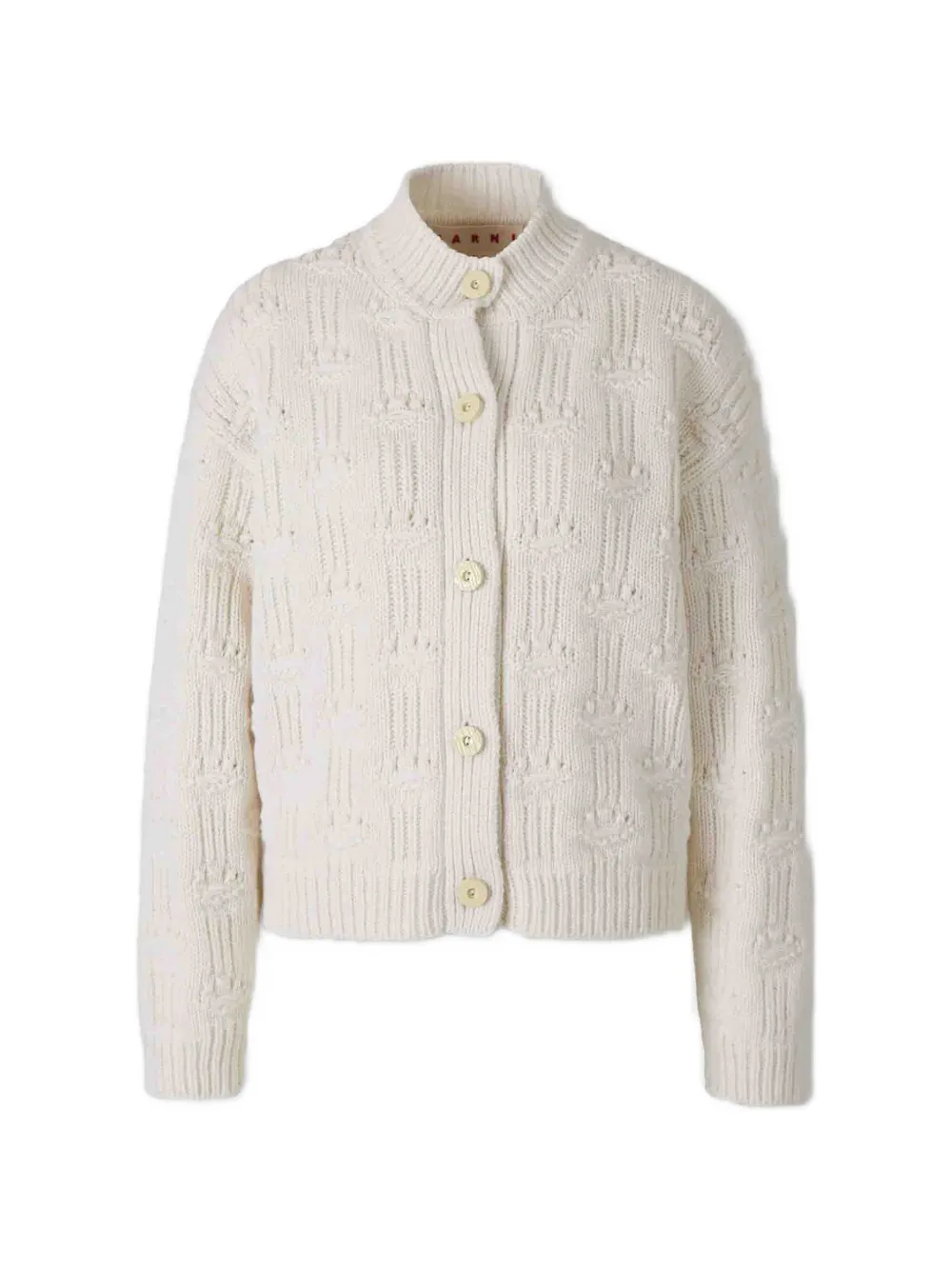 Marni cable-knit button-up cardigan - Toni neutri