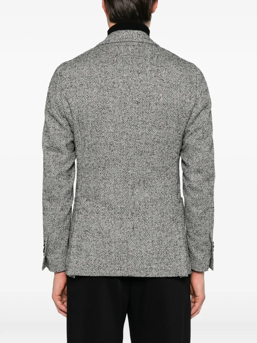 Lardini Iconic blazer met visgraatpatroon Zwart