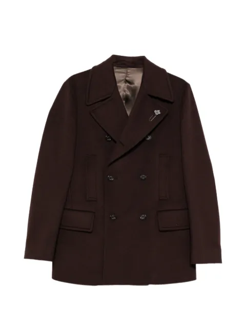 Lardini double-breasted virgin-wool peacoat