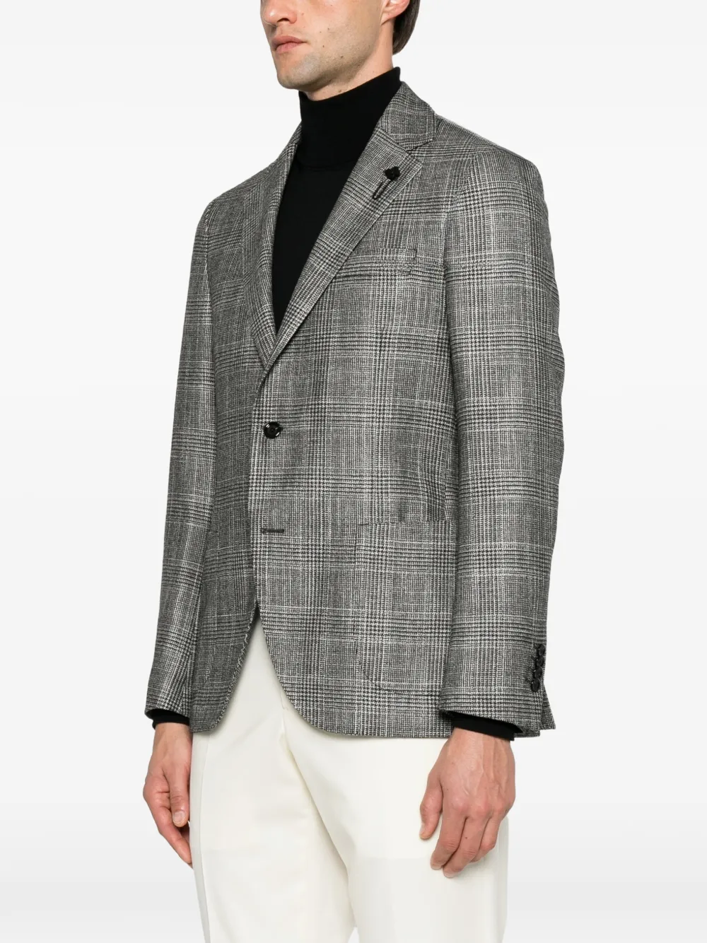 Lardini Iconic Prince of Wales blazer met knopen Grijs