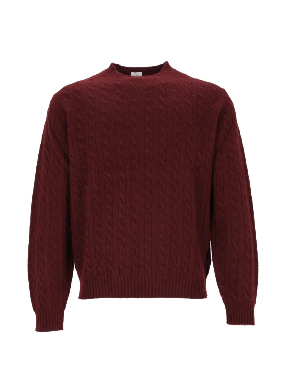 Eleventy Cable-knit Crew-neck Sweater In Red