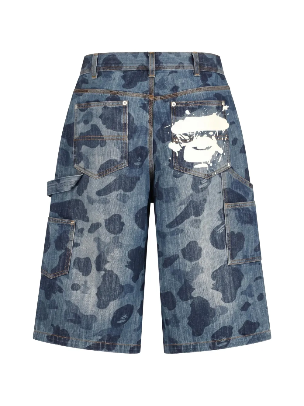 A BATHING APE 1st Camo double-knee shorts Blauw