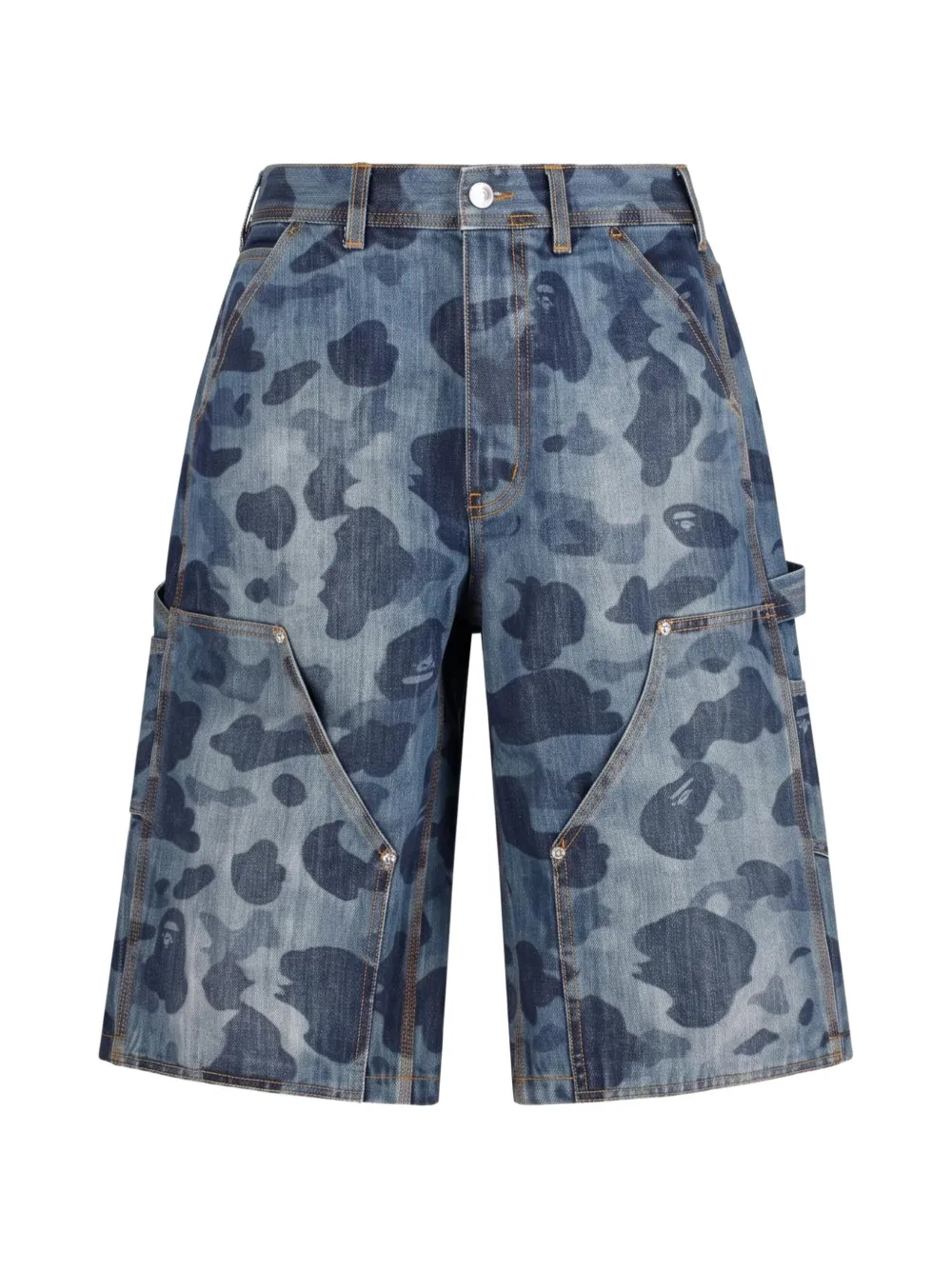 A BATHING APE® 1st Camo double-knee shorts - Blue