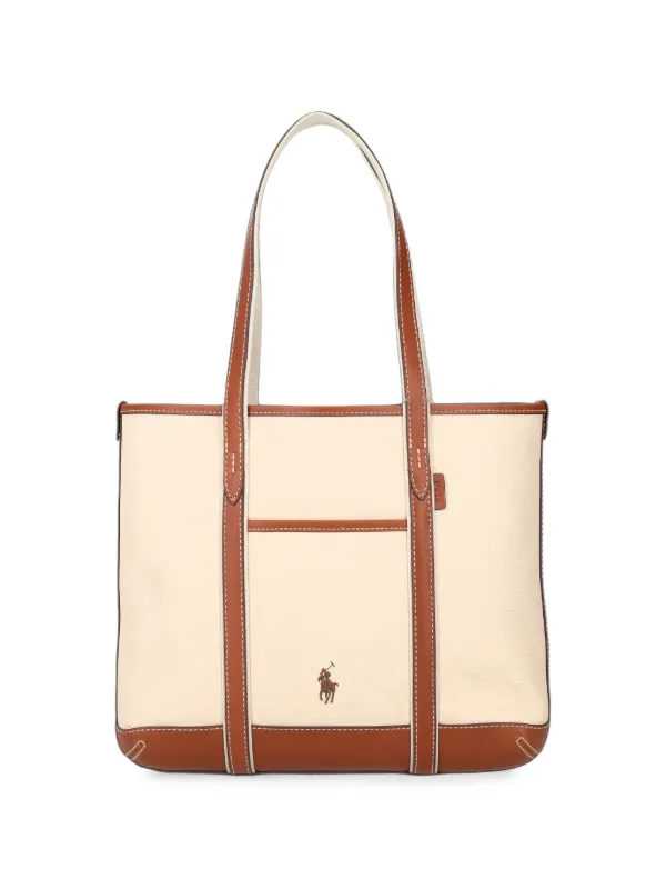 Polo Ralph Lauren Leather-trim Tote Bag in Neutrals