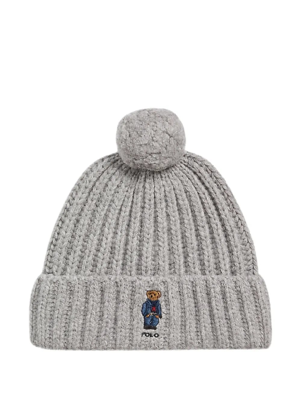 Polo Ralph Lauren Berretto Polo Bear con pompon - Grigio