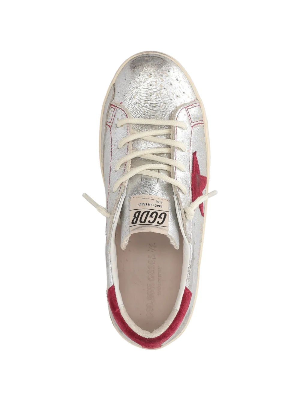 Golden Goose Kids Super-Star leather sneakers Zilver