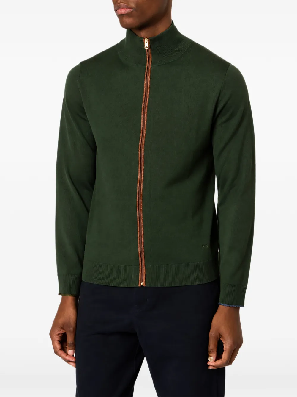 Paul Smith Vest van merinowol met rits Groen