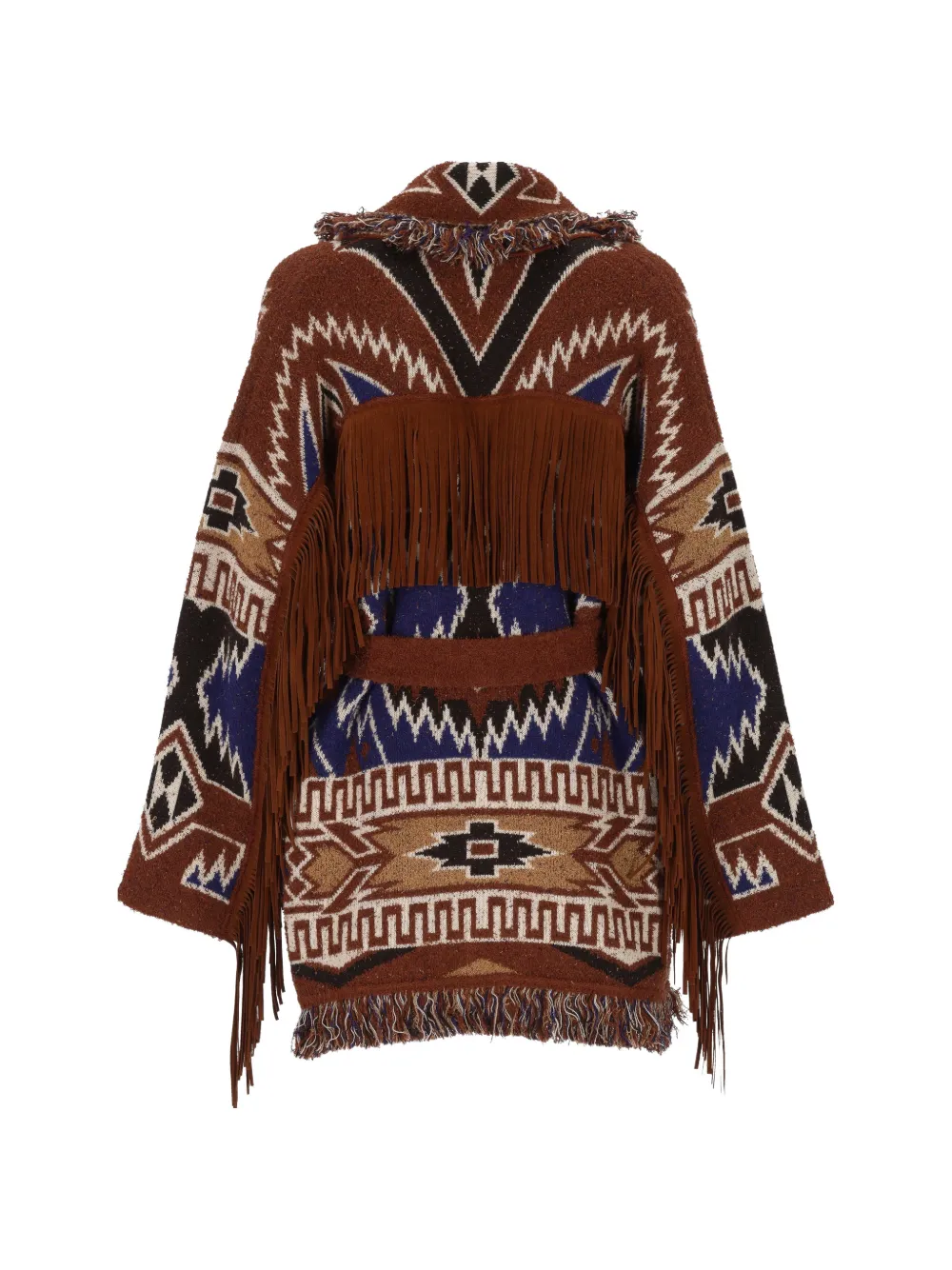 Alanui The Amazing Journey vestjas met franjeafwerking en jacquard Bruin
