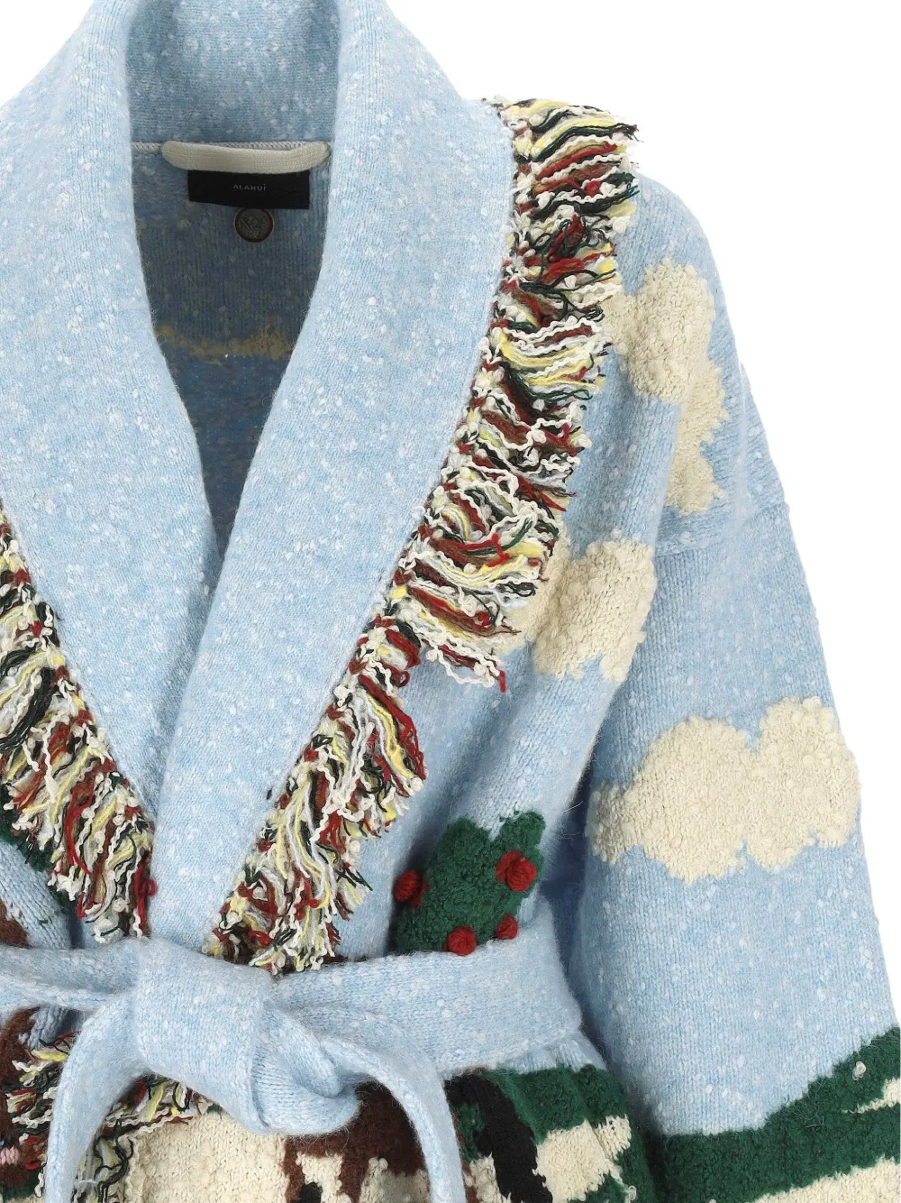 Alanui Casa intarsiagebreide vestjas met franje Blauw