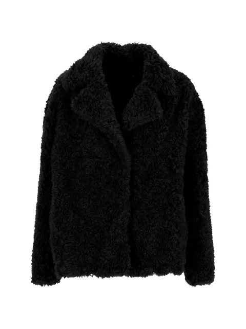 EMME faux-fur notch-lapels coat
