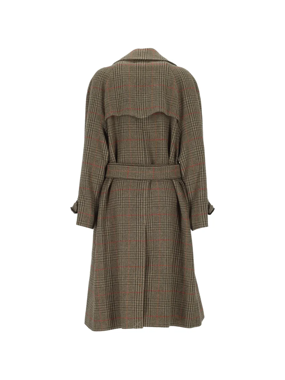 Golden Goose Check-pattern Double-breasted Wool Coat In Brown