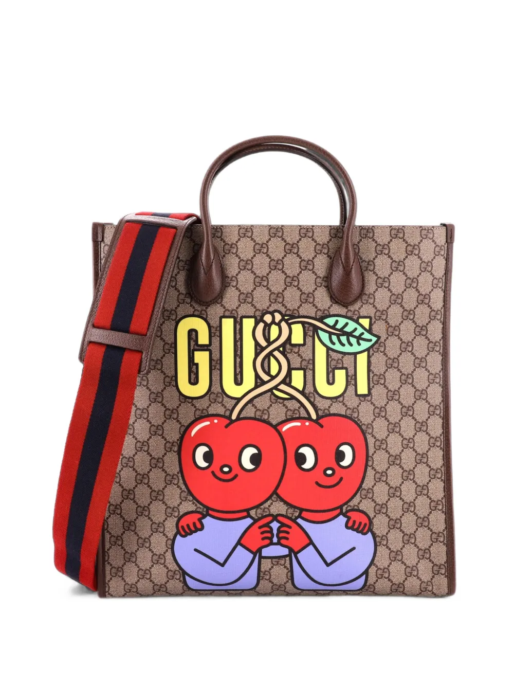 Gucci Pre-Owned Interlocking G Patch Convertible Printed GG Coated Canvas Large tote bag - Marrone