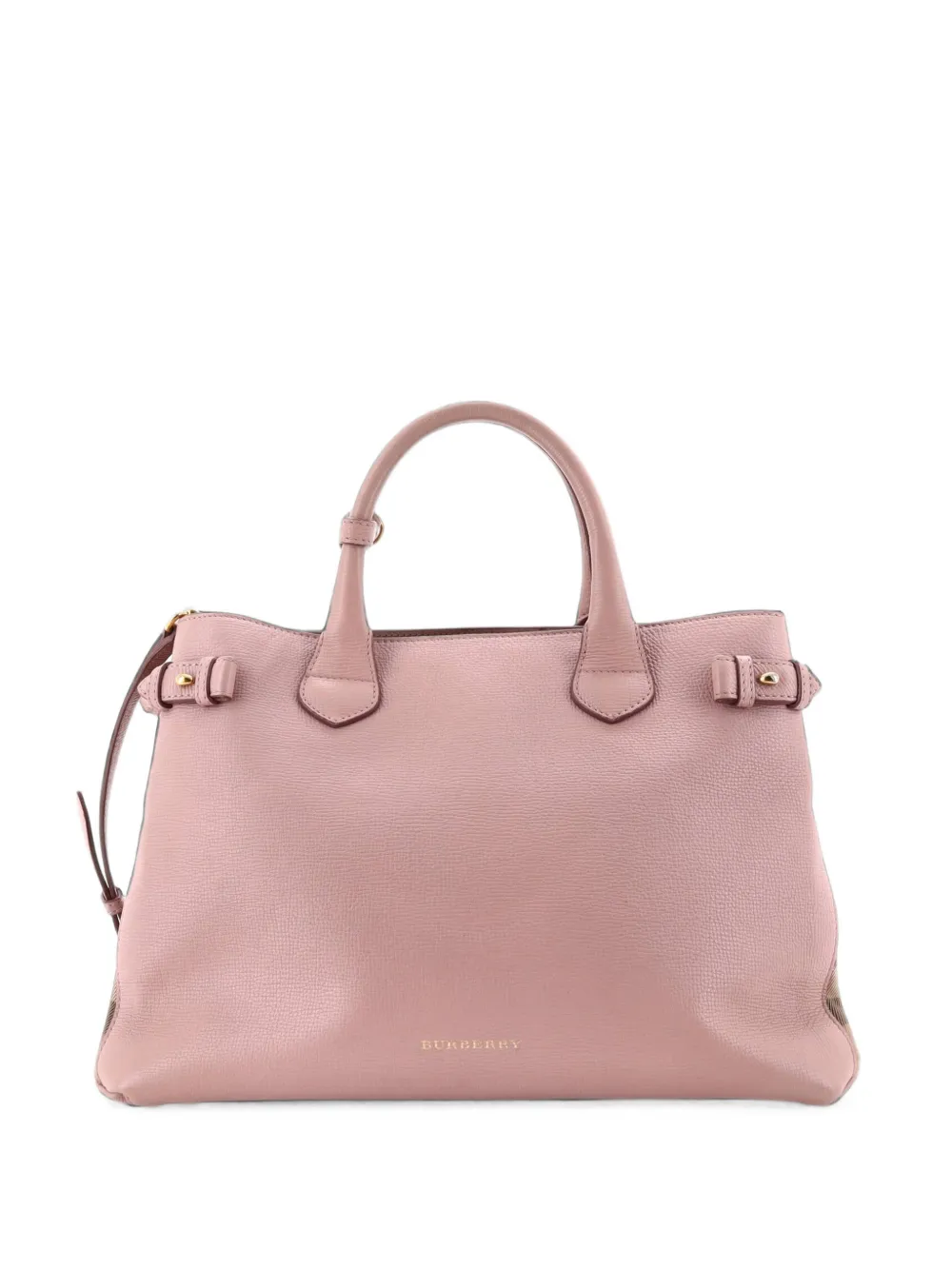 Burberry Pre-Owned Banner Tote Leather and House Check Canvas Medium satchel - Braun