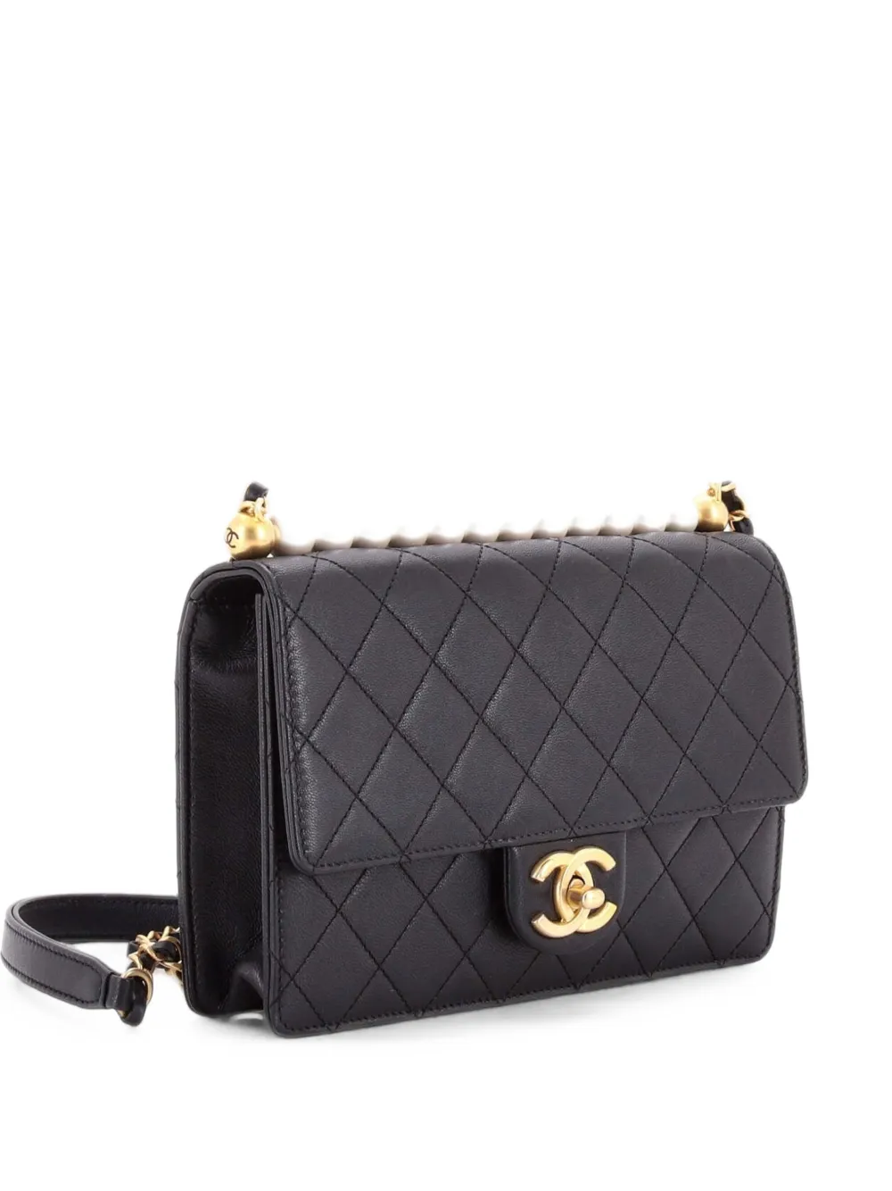 CHANEL Pre-Owned Chic Pearls Flap Bag Quilted Lambskin Small shoulder bag - Nero