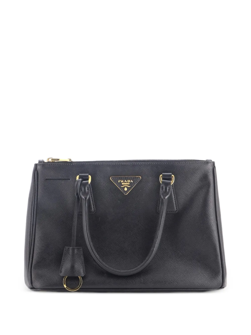 Prada Pre-Owned Borsa tote Lux piccola in pelle Saffiano con doppia zip - Nero