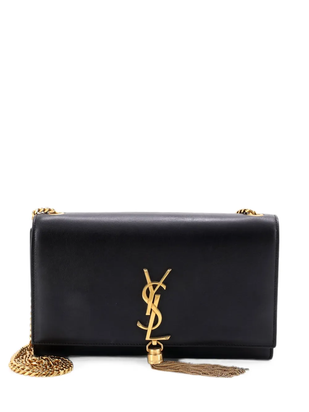 Saint Laurent Pre-Owned Classic Monogram Tassel Leather Medium crossbody bag - Schwarz