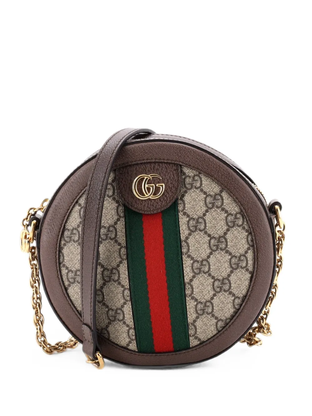 Gucci Pre-Owned Ophidia Round Shoulder Bag GG Coated Canvas Mini crossbody bag - Marrone