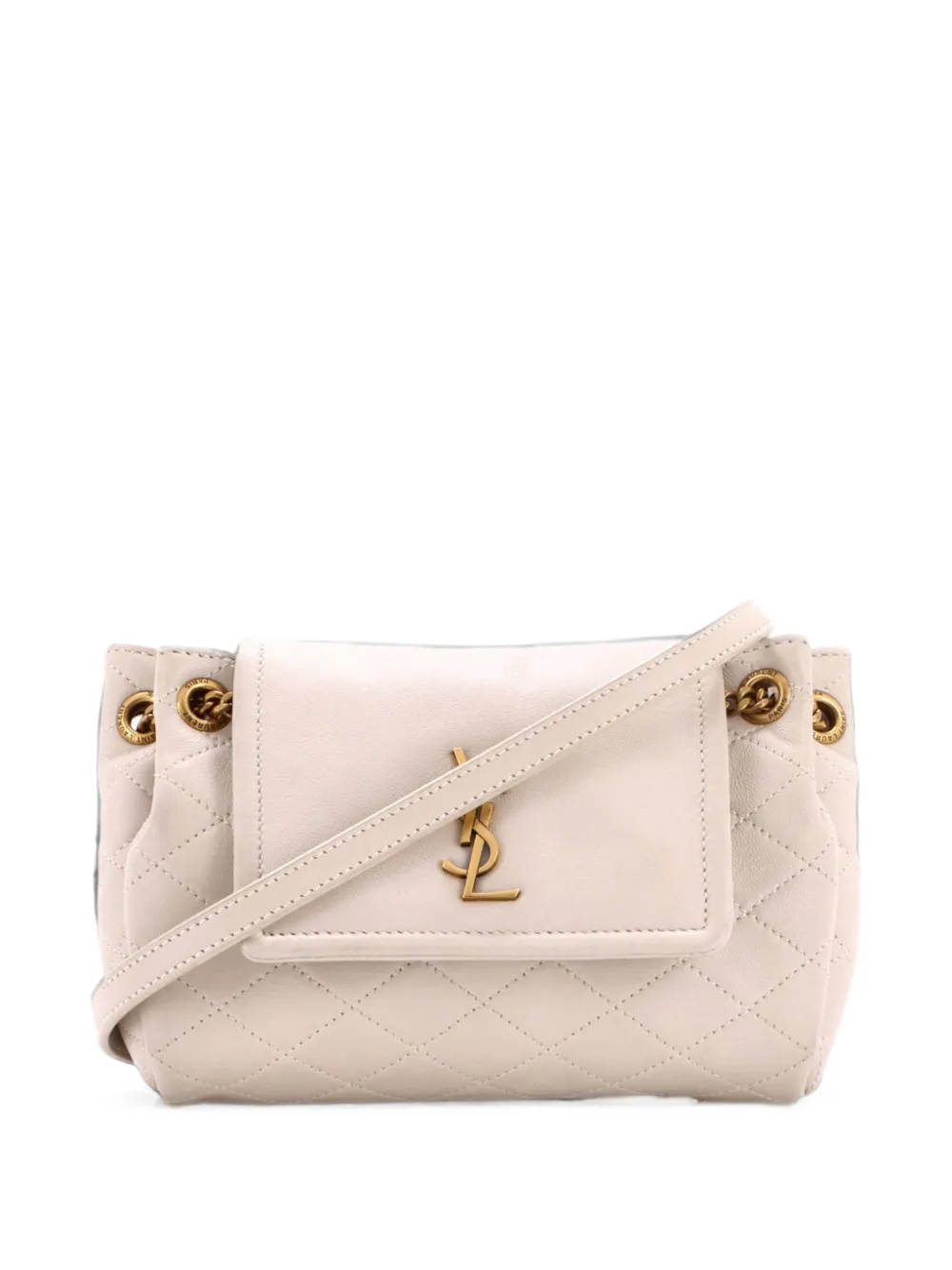 Saint Laurent Pre-Owned Nolita Satchel Quilted Leather Mini crossbody bag - Nude