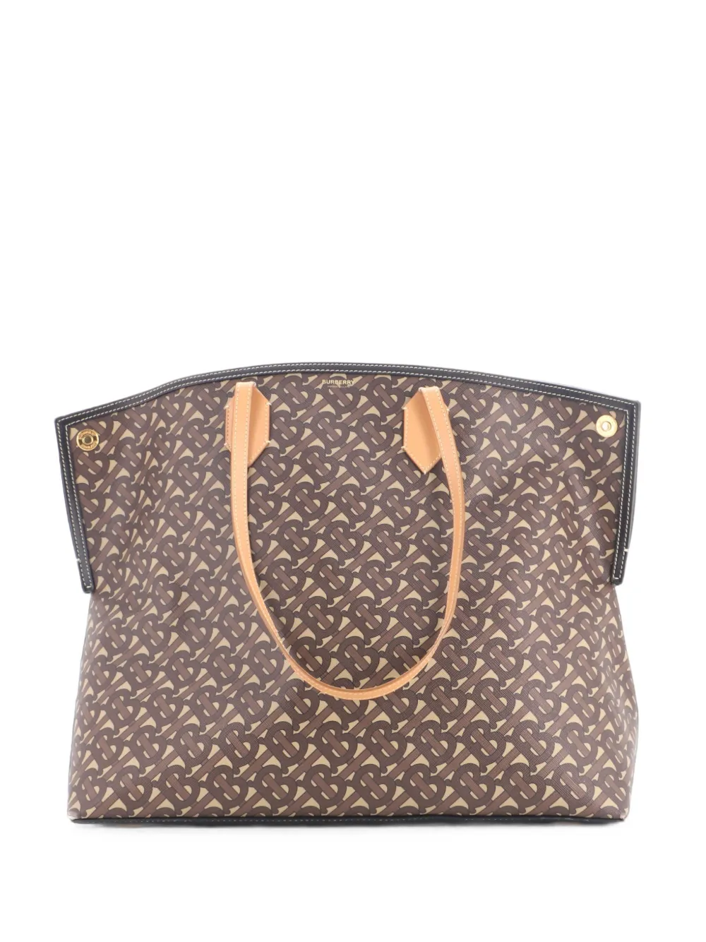 Burberry Pre-Owned Borsa tote Society grande in tela Monogram E - Marrone