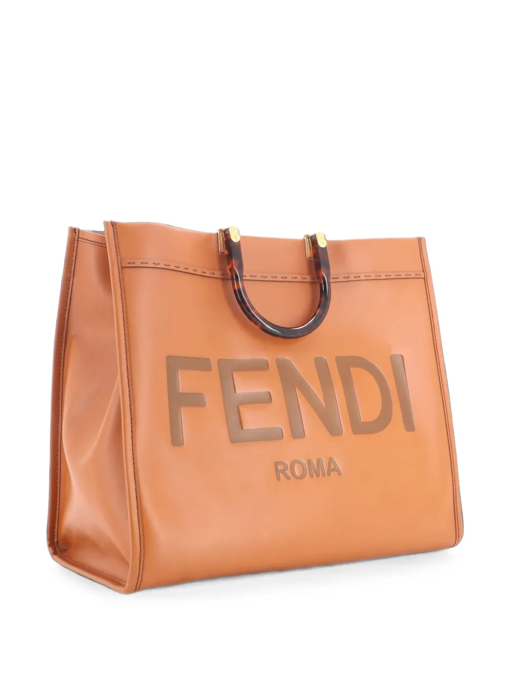 Fendi Pre-Owned Sunshine Shopper Leather Large tote bag - Braun