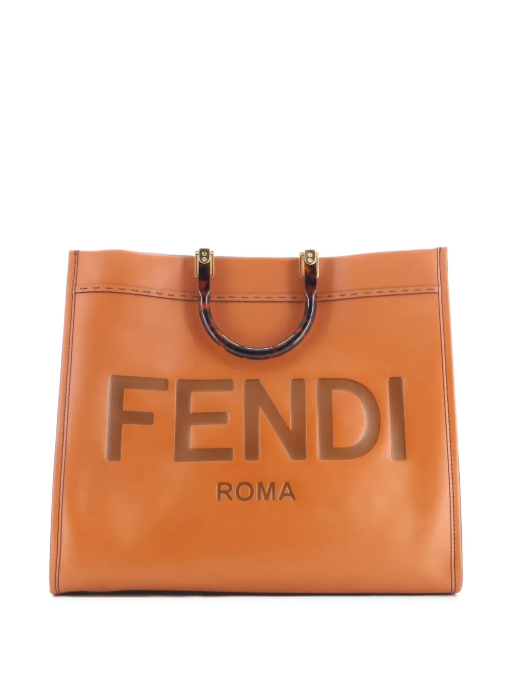 Fendi Pre-Owned Sunshine Shopper Leather Large tote bag - Marrone