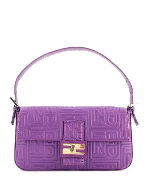 Fendi Pre-Owned Kleine Baguette Schultertasche aus Leder mit Logo-Prägung