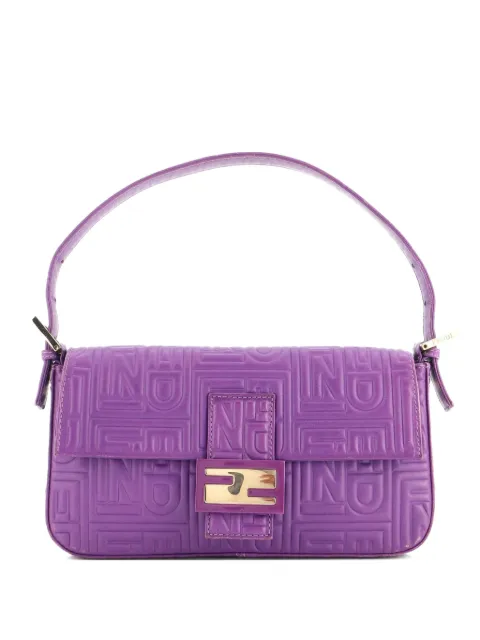 Fendi Pre-Owned petit sac porté épaule Baguette en cuir à logo embossé