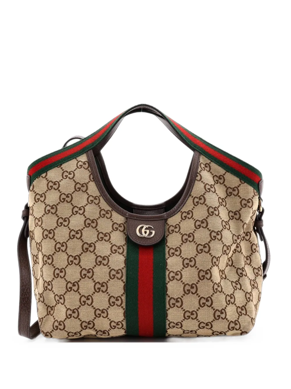 Gucci Pre-Owned Borsa tote Giglio piccola in tela GG - Marrone