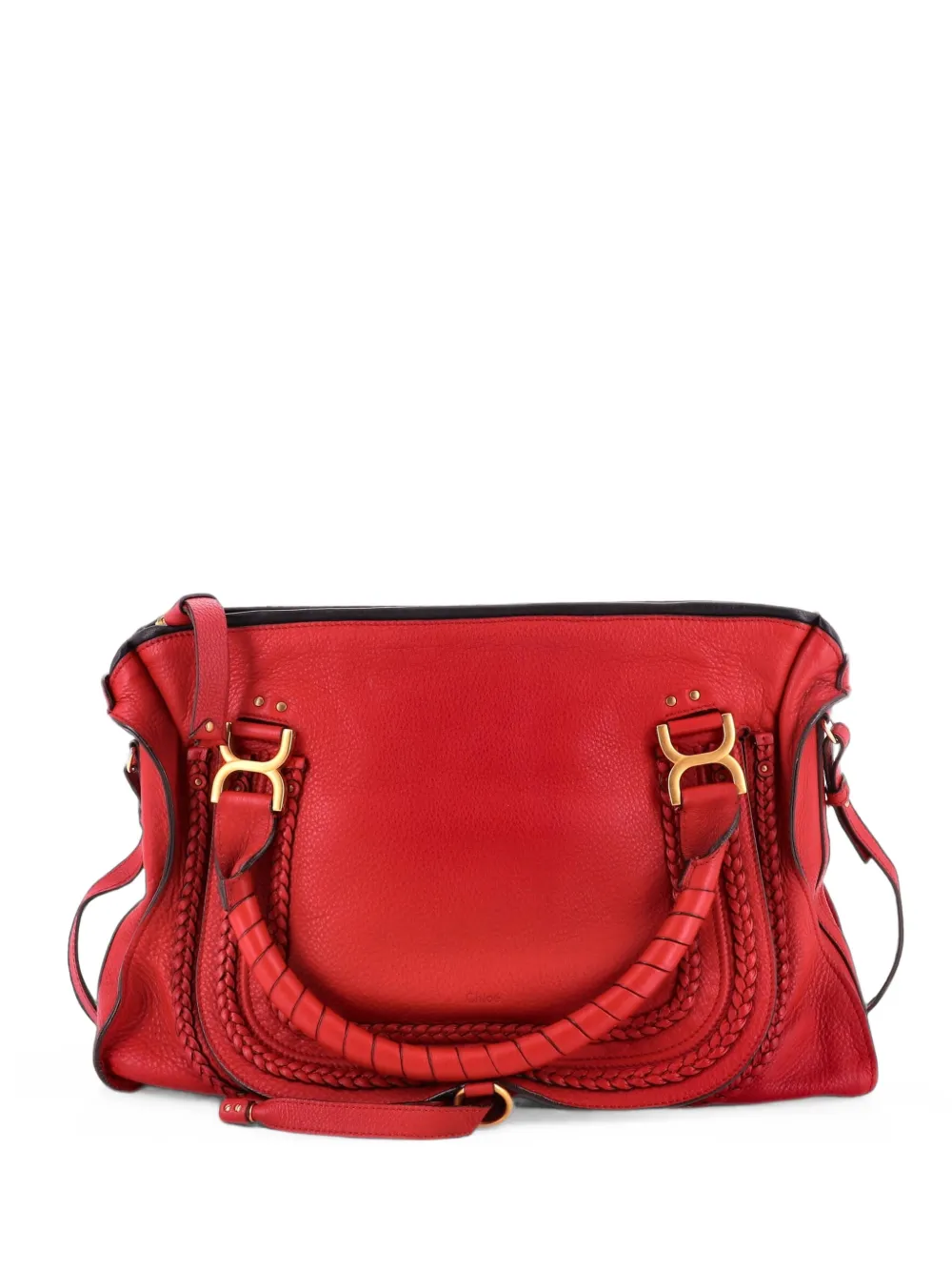 Chloé Pre-Owned Borsa a tracolla Marcie grande in pelle intrecciata - Rosso