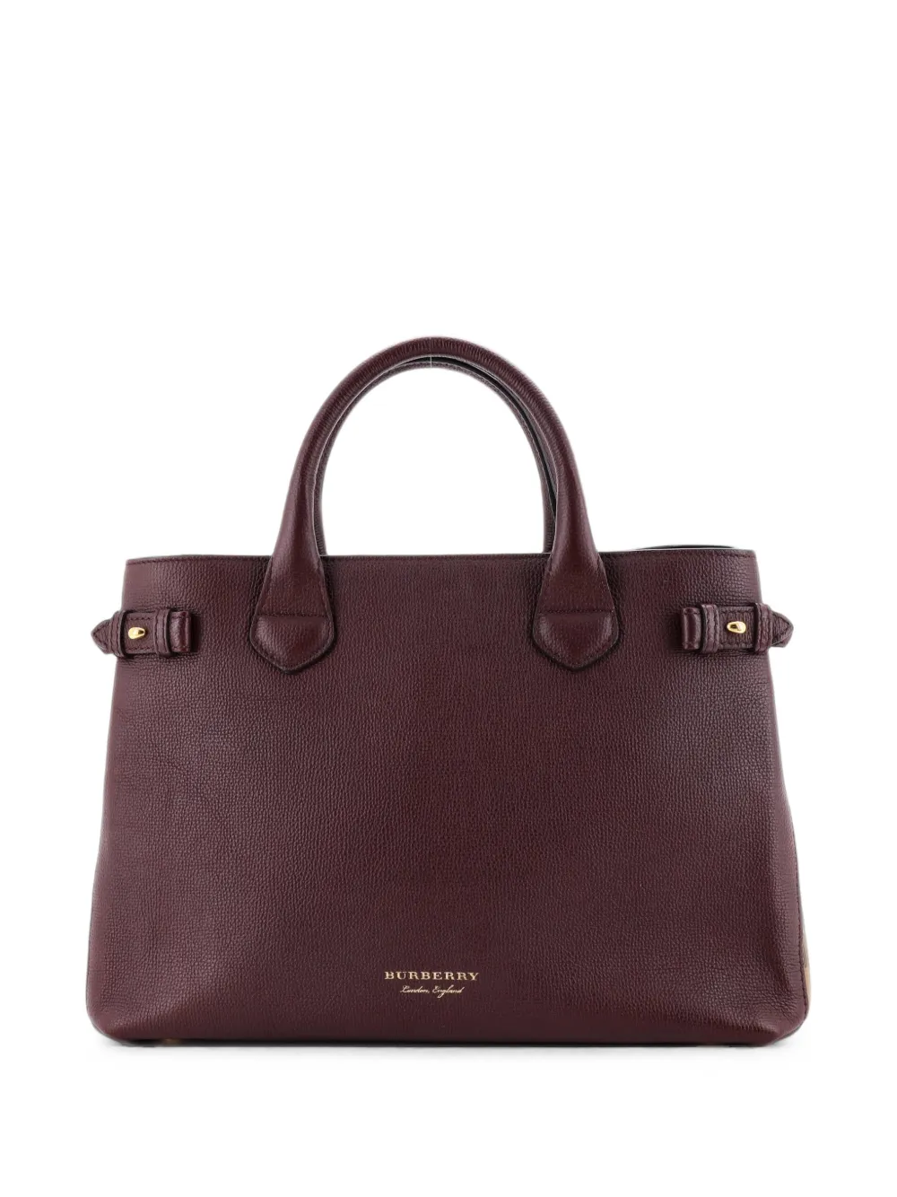 Burberry Pre-Owned Banner Tote Leather and House Check Canvas Medium satchel - Marrone