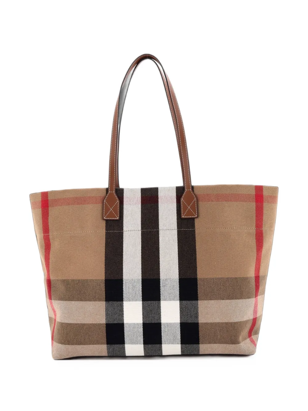 Burberry Pre-Owned Borsa tote media in tela con motivo Soft House Check - Marrone
