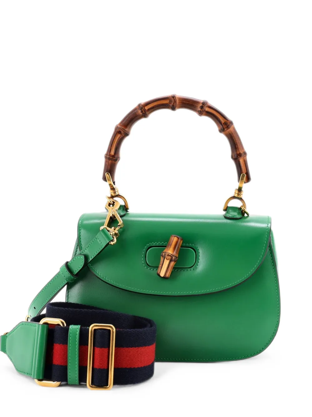 Gucci Pre-Owned Borsa a tracolla Daily 1947 piccola in pelle con manico in bambù - Verde