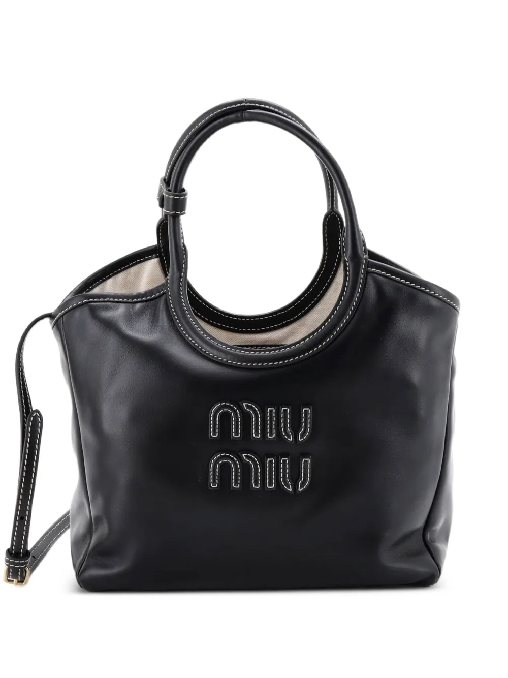 Miu Miu Pre-Owned Ivy Tote Bag Leather Small shoulder bag - Black