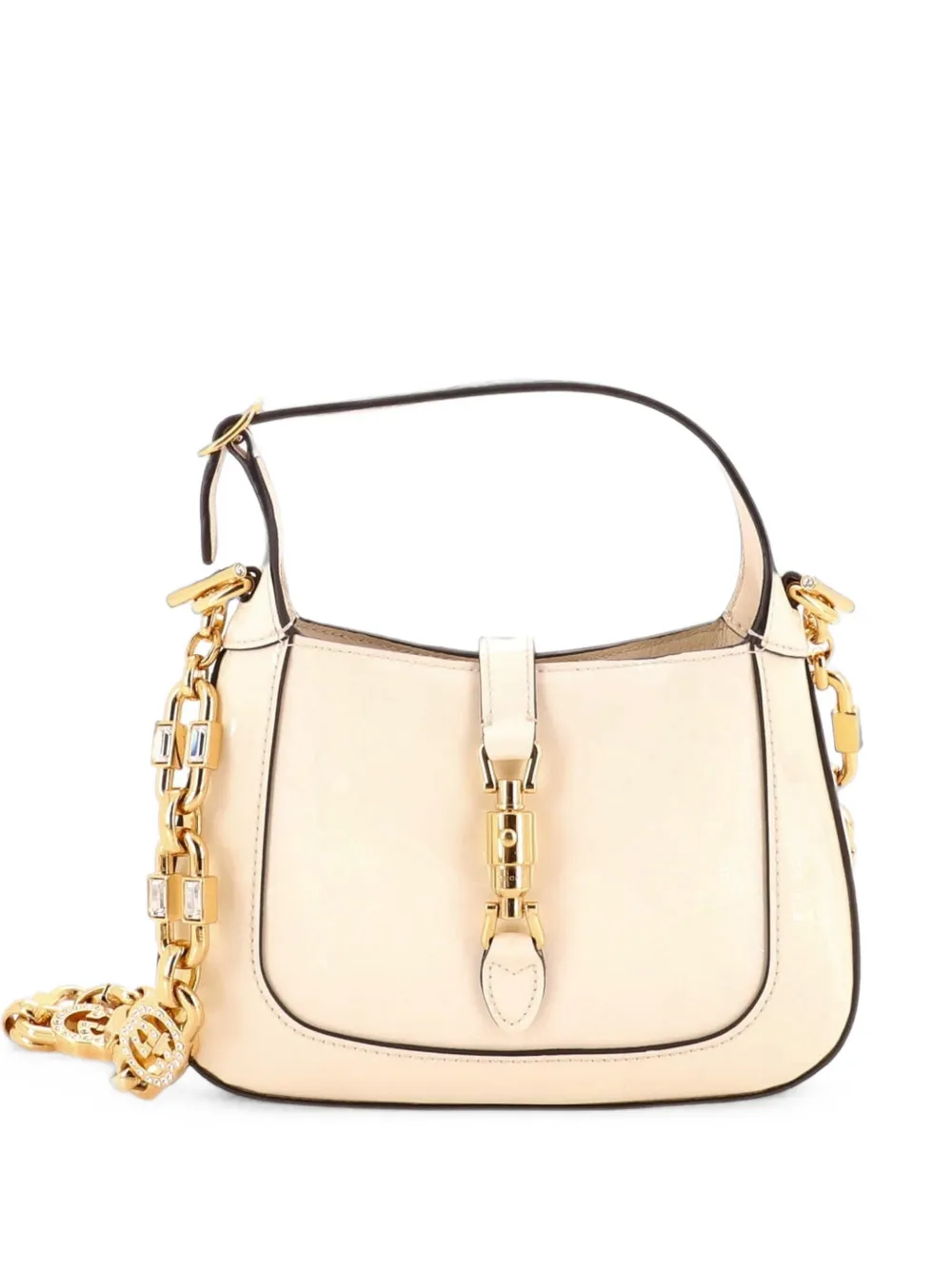 Gucci Pre-Owned Jackie 1961 Chain Hobo Patent Mini shoulder bag - Bianco