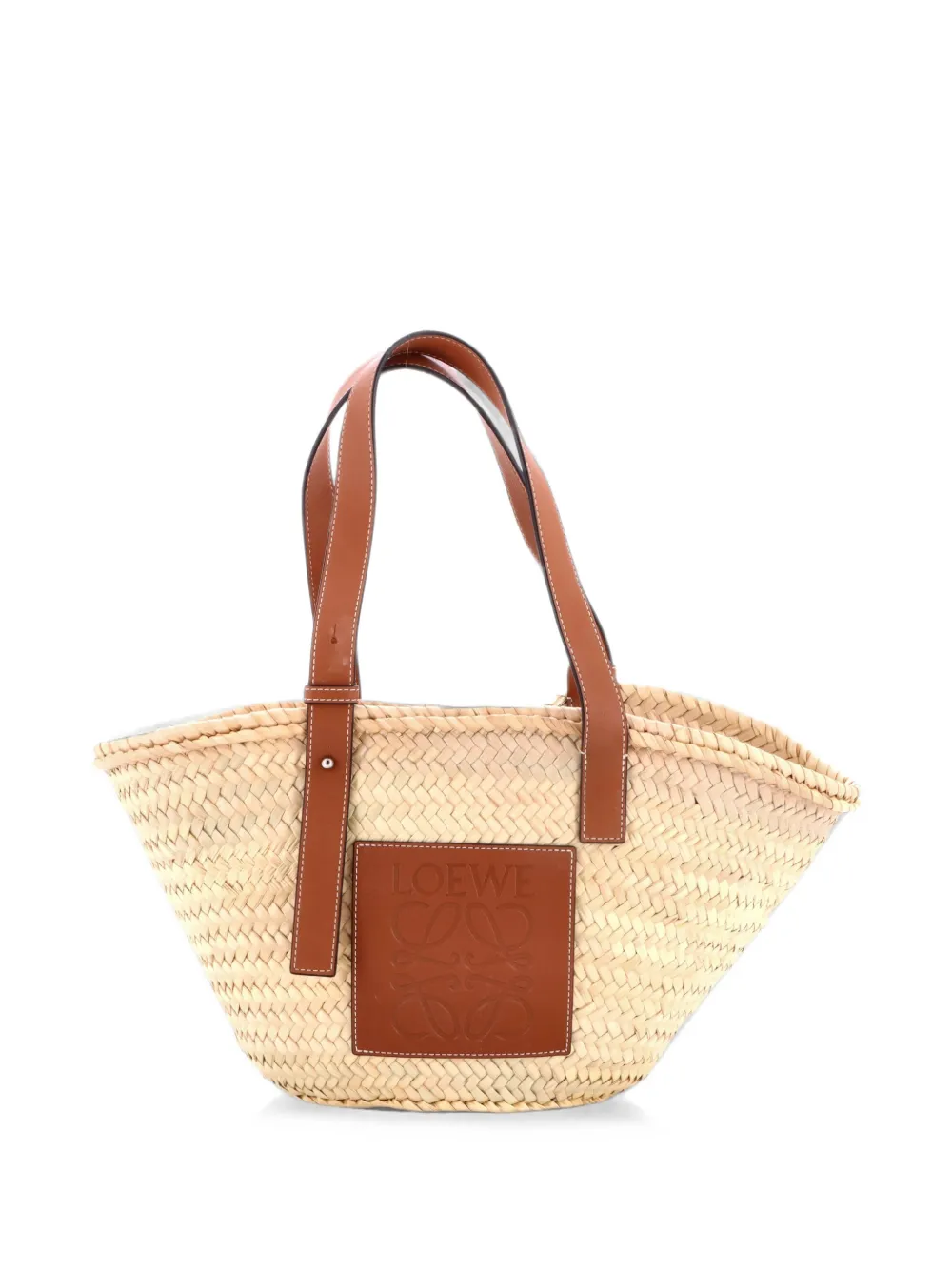 Loewe Pre-Owned Basket Raffia Medium tote bag - Nude