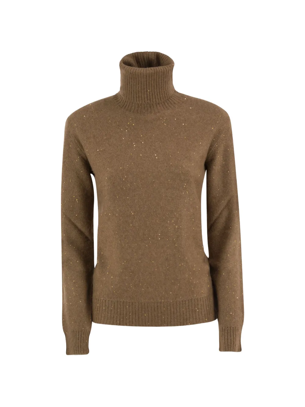 Fabiana Filippi Sequin-embellished Turtleneck Sweater In Brown