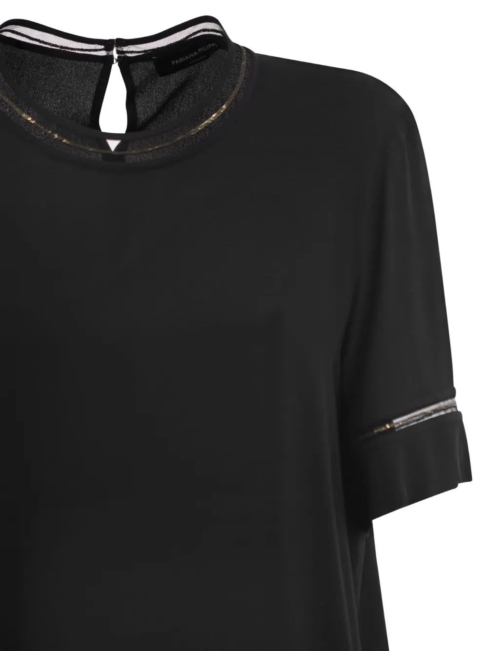 Fabiana Filippi embroidered-trim blouse Zwart