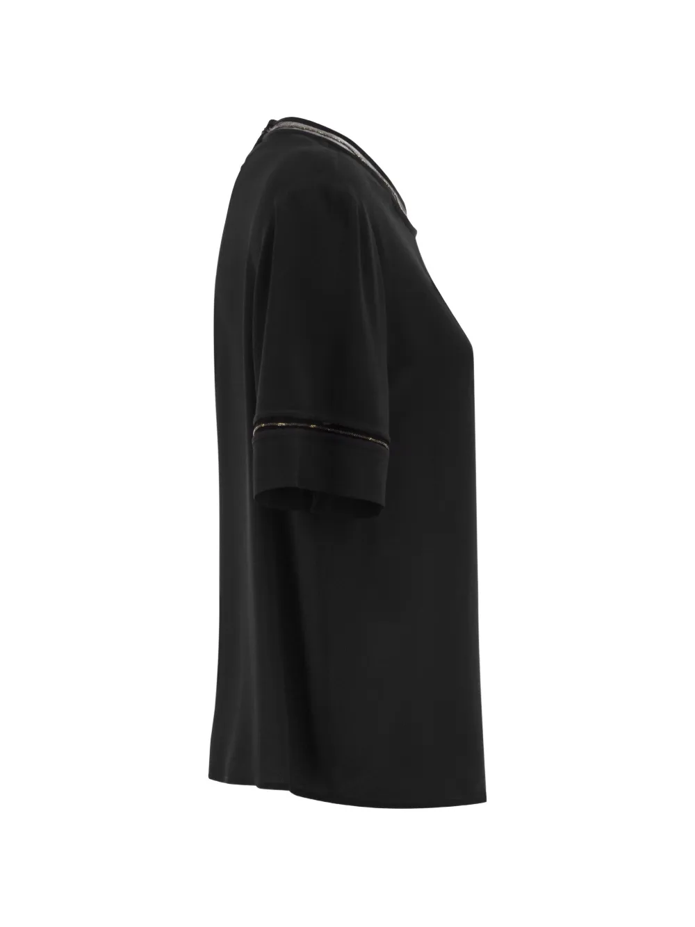 Fabiana Filippi embroidered-trim blouse Zwart