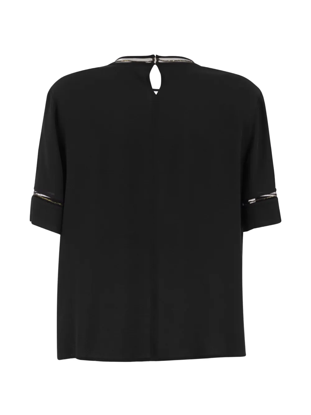 Fabiana Filippi embroidered-trim blouse Zwart