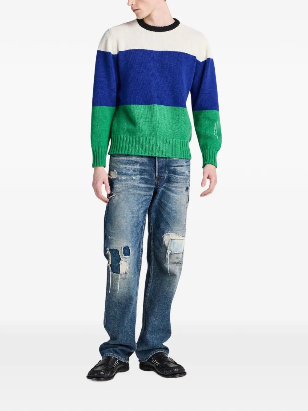 JW Anderson colour-block wool sweater Blauw