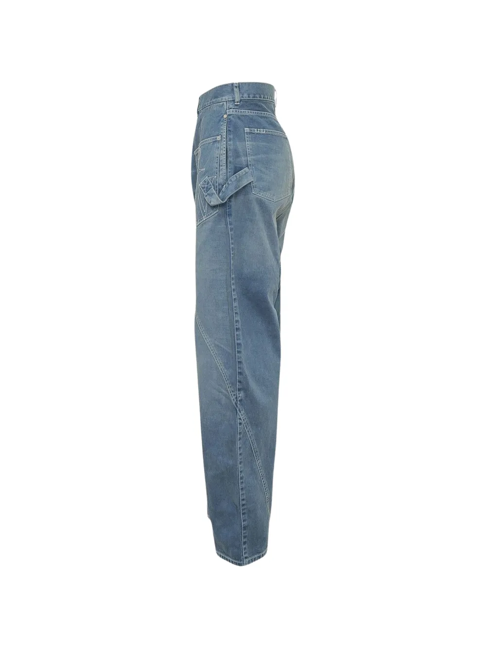 JW Anderson Anchor logo-embroidered carpenter jeans Blauw
