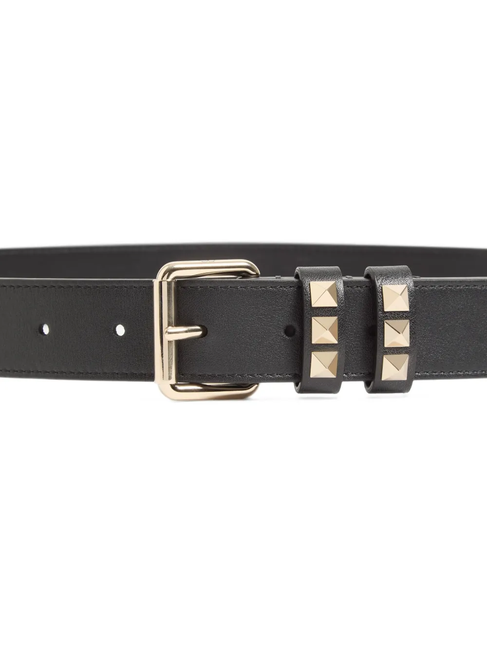 Valentino Garavani Rockstud kalfsleren riem Zwart