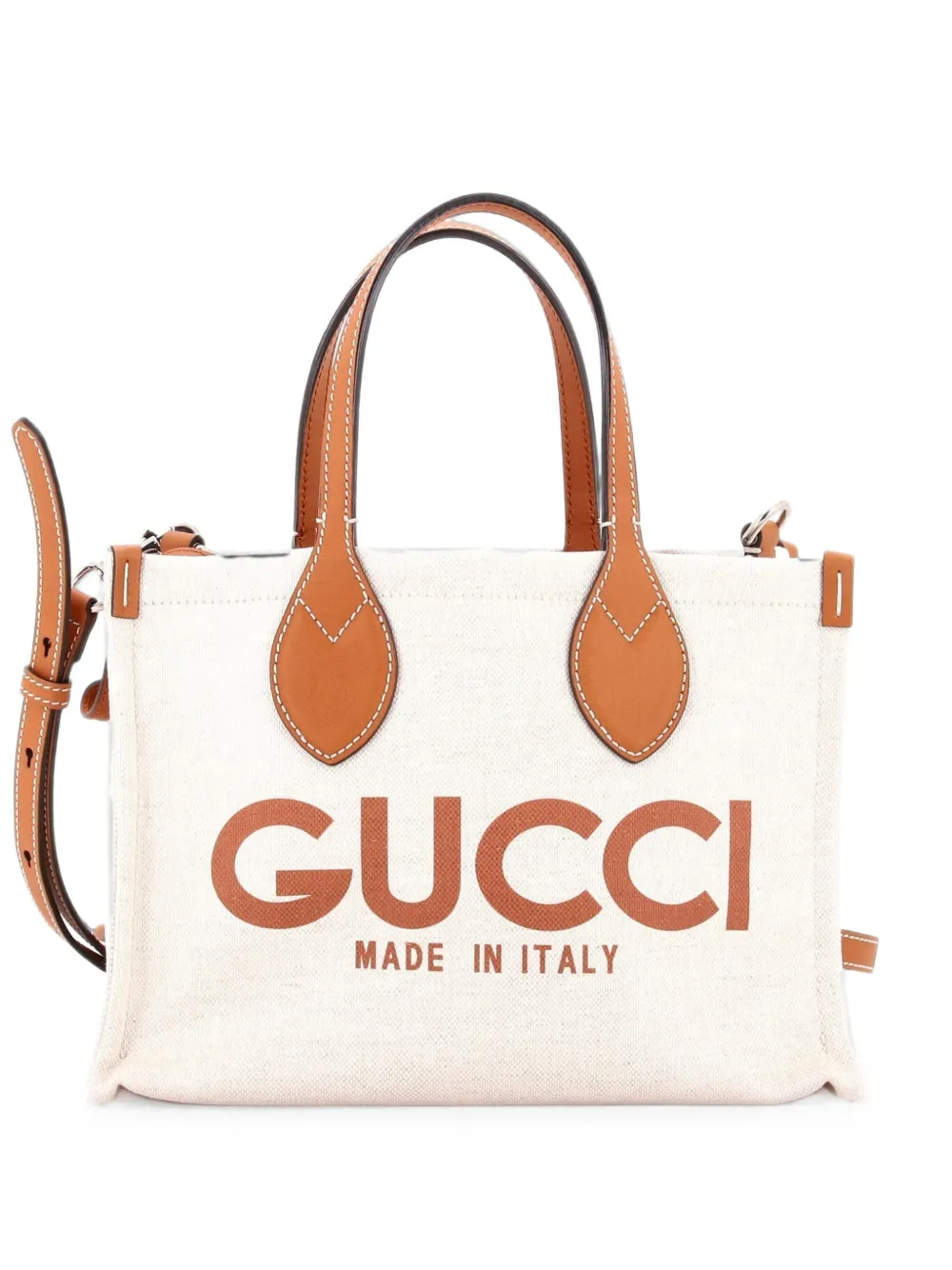Gucci Pre-Owned Logo Shopper Tote Printed Canvas Small shoulder bag - Toni neutri