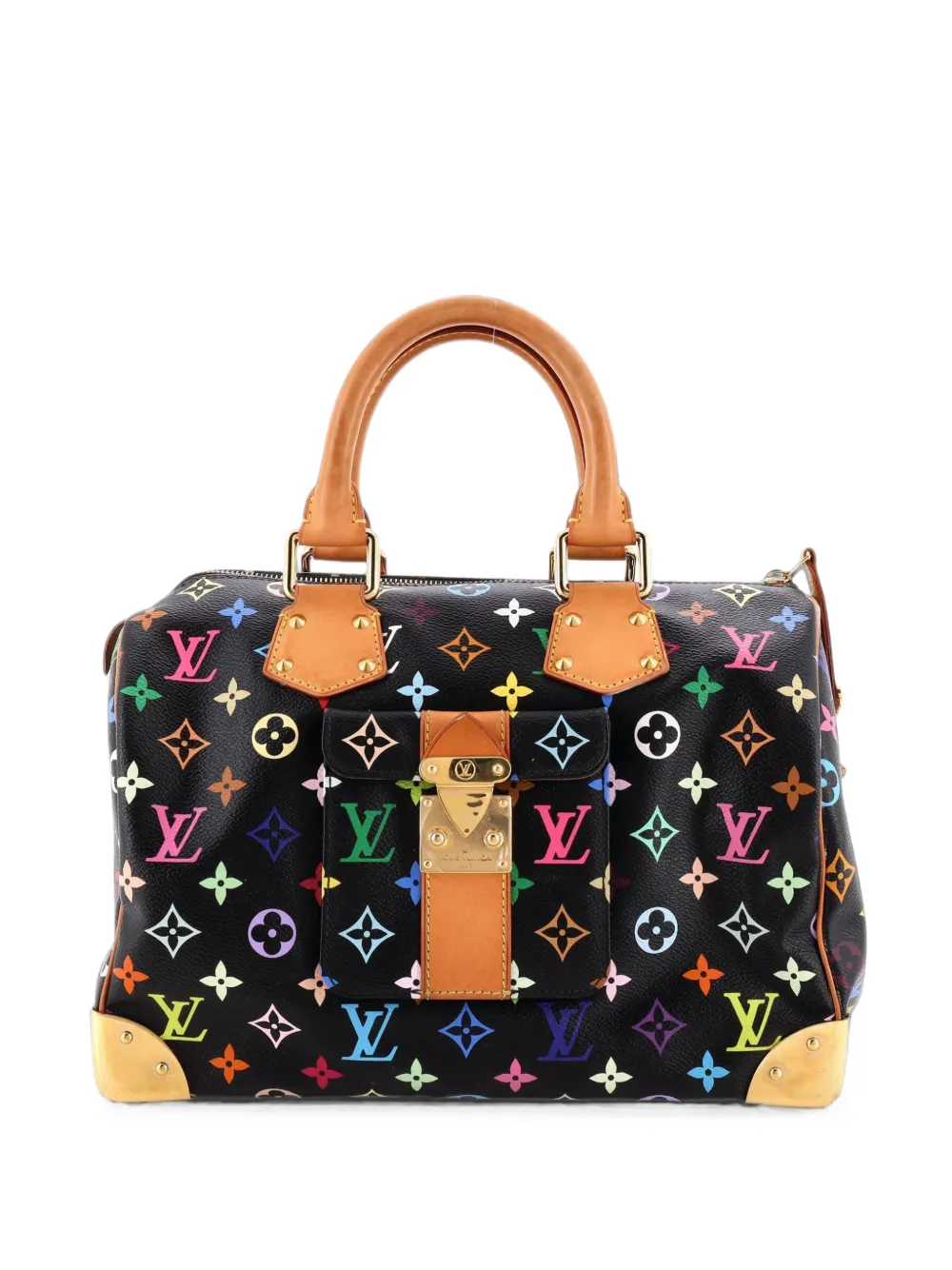 Louis Vuitton Pre-Owned Borsa a mano Speedy Monogram Multicolor 30 con tracolla - Nero