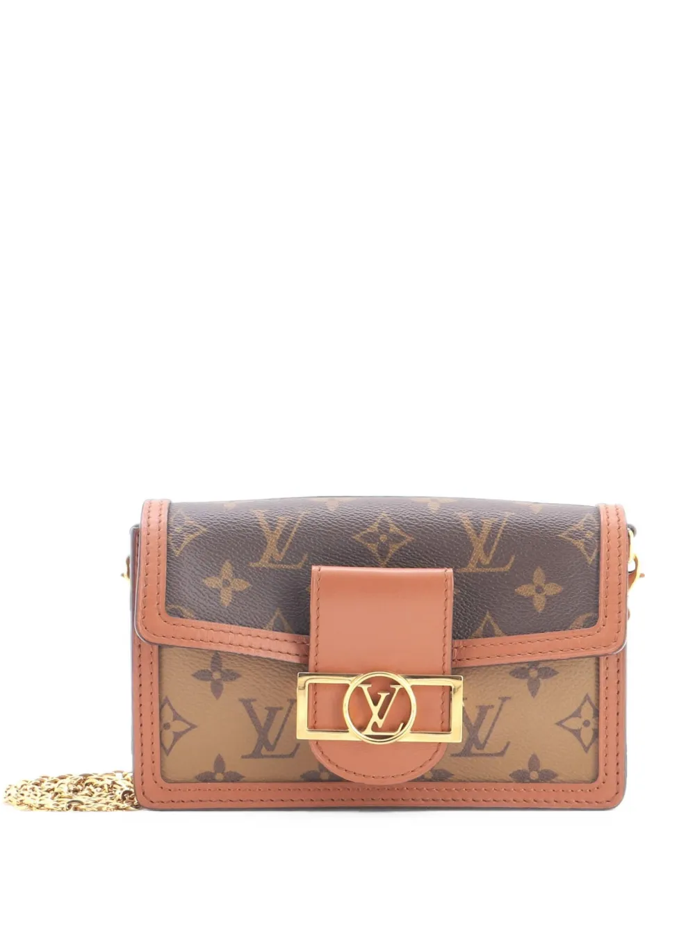 Louis Vuitton Pre-Owned Dauphine Chain Wallet Reverse Monogram Canvas clutch bag - Marrone