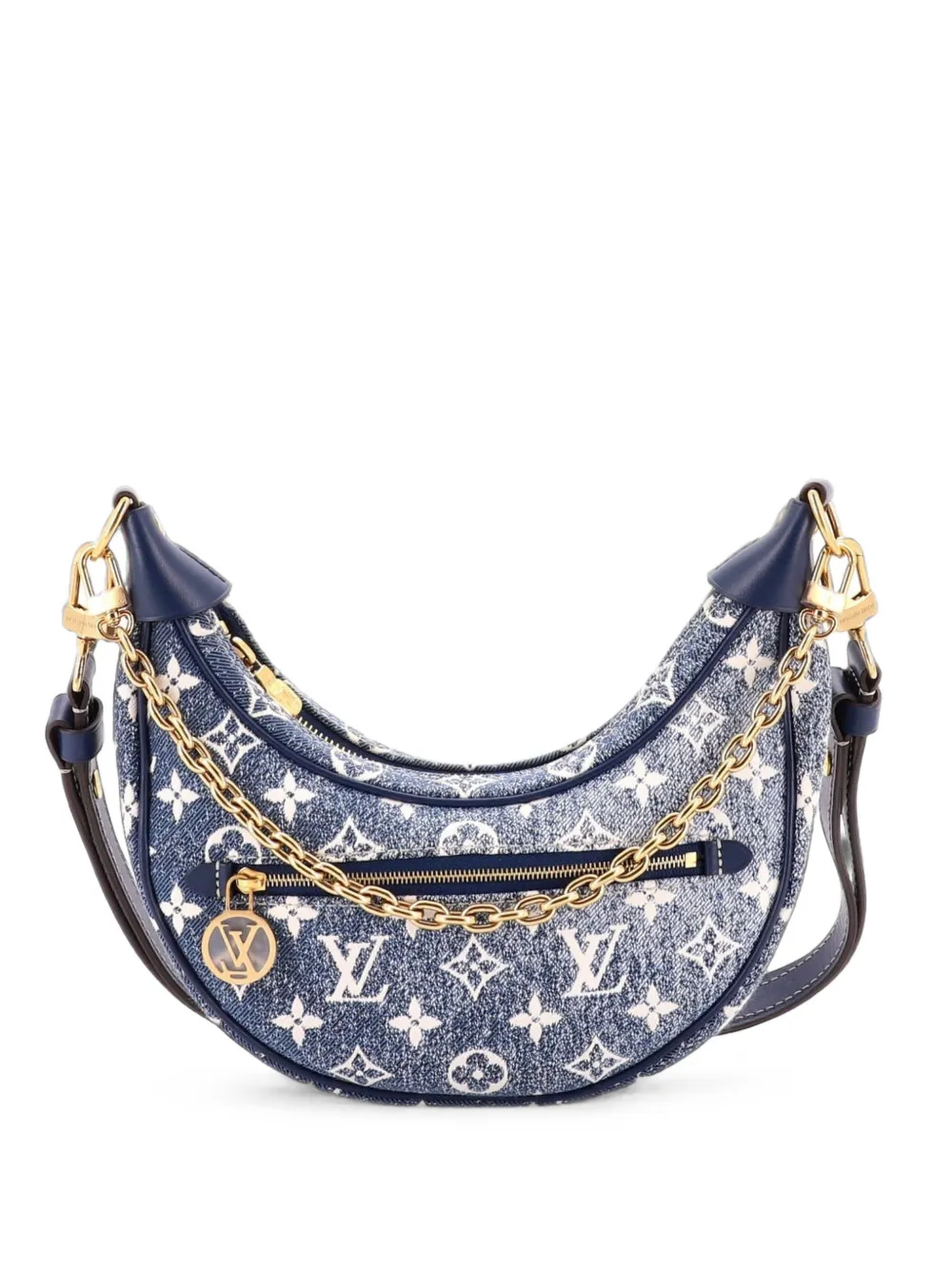 Louis Vuitton Pre-Owned Loop Handbag Monogram Jacquard Denim hobo bag - Blu