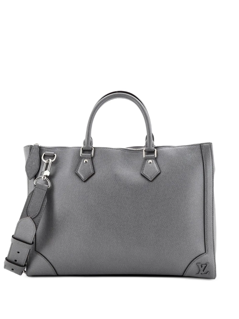 Louis Vuitton Pre-Owned Slim Briefcase Taiga Leather business bag in Grey