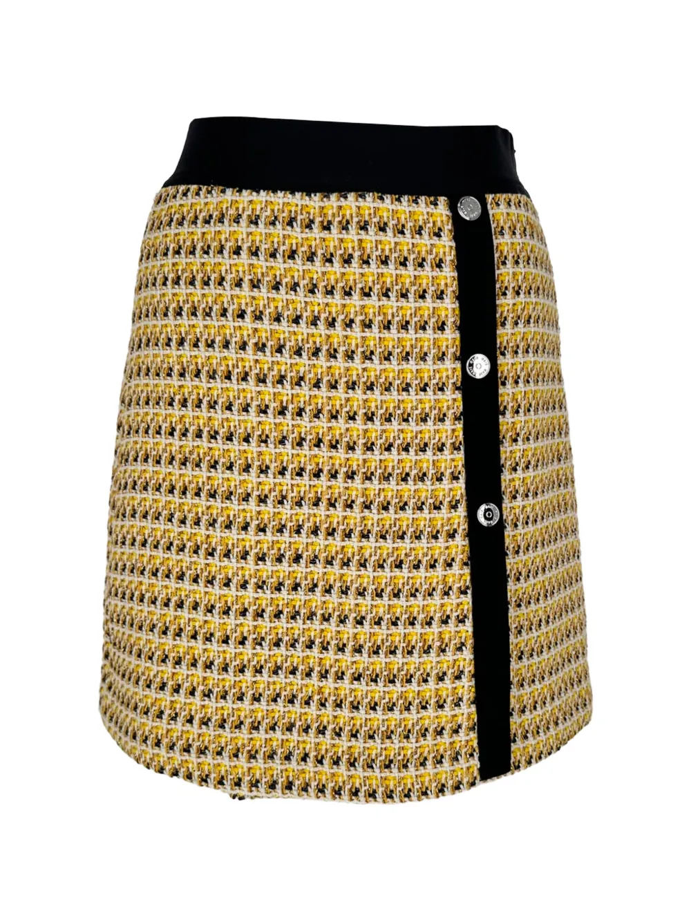 Maje Tweed pattern mini skirt - Giallo